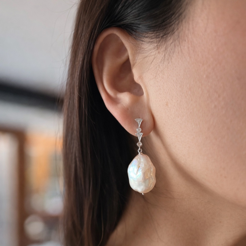 Boucles Pendants Perle Baroque-photo-3