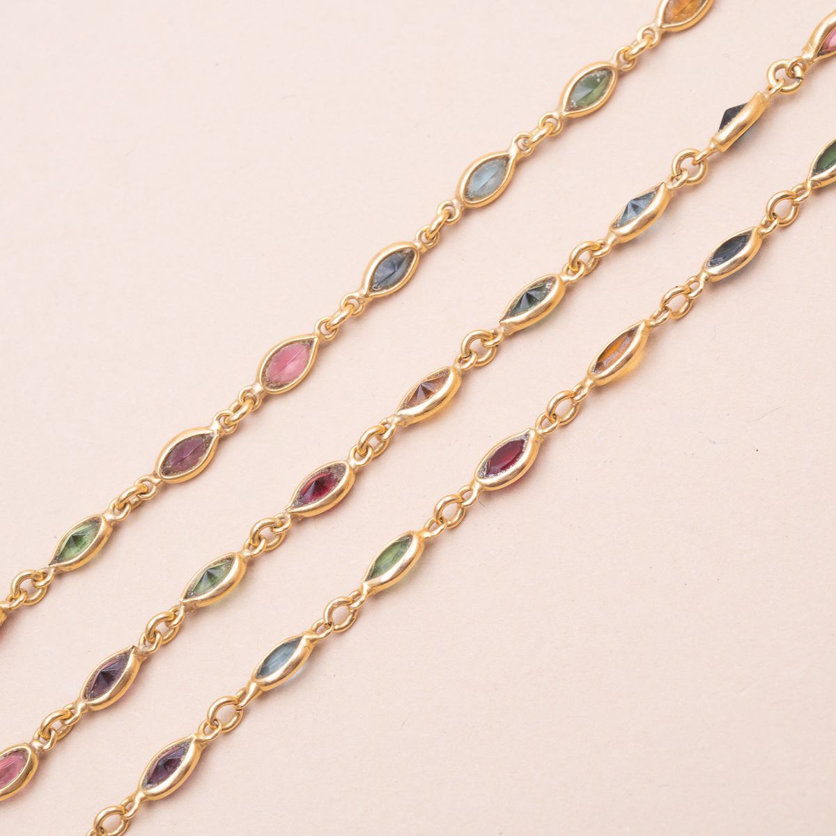 Demi-Parure Bracelet et Collier Colorée Vintage-photo-2