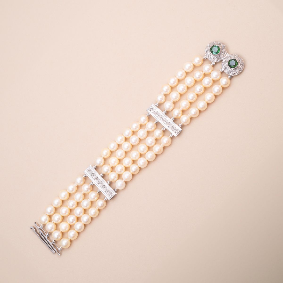 Bracelet Vintage Manchette Perles Akoya-photo-2