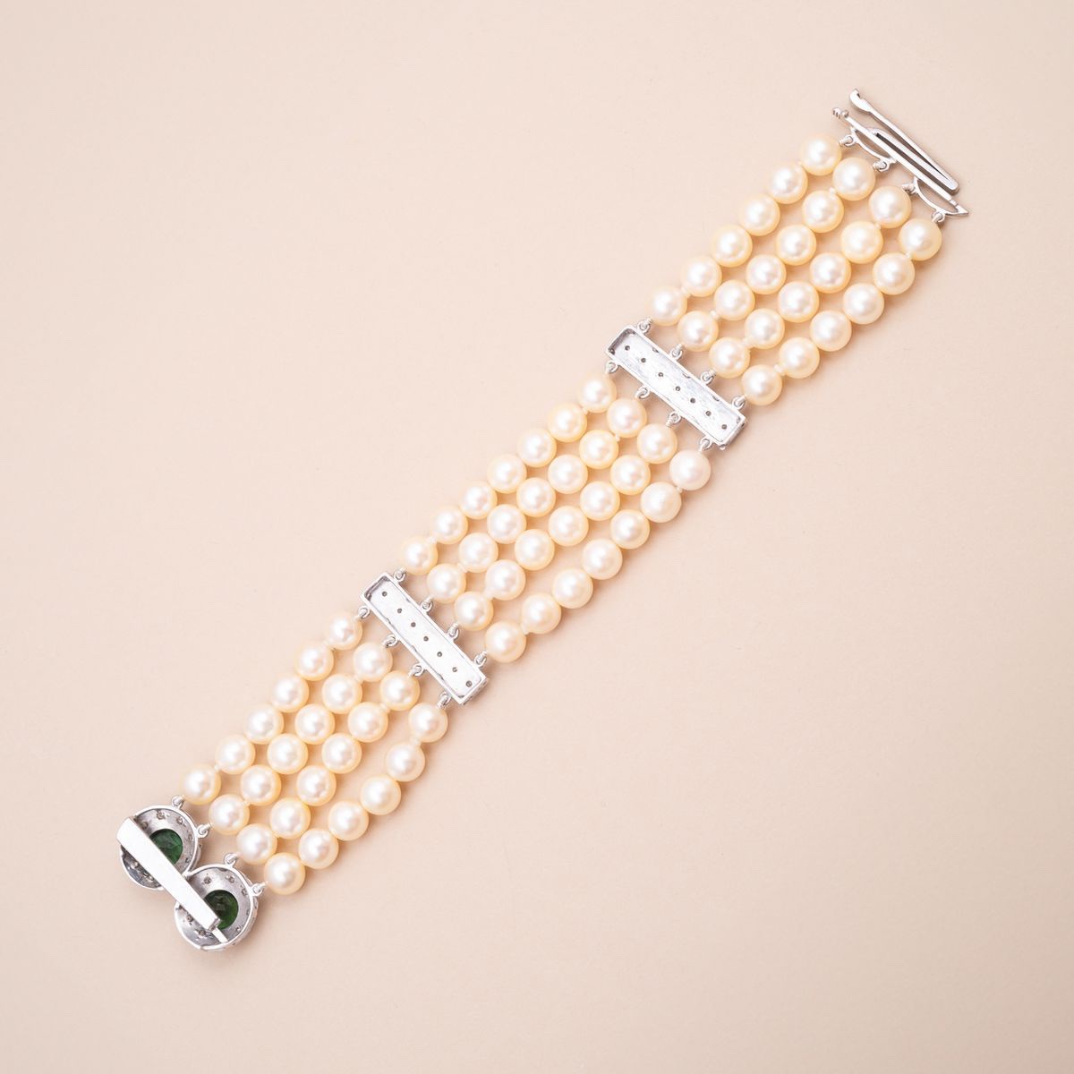 Bracelet Vintage Manchette Perles Akoya-photo-3