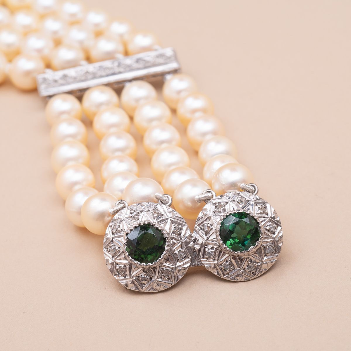 Bracelet Vintage Manchette Perles Akoya-photo-4