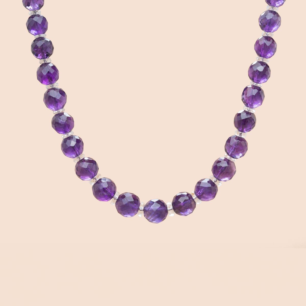 Vintage Amethyst Beads Necklace 1930-photo-2