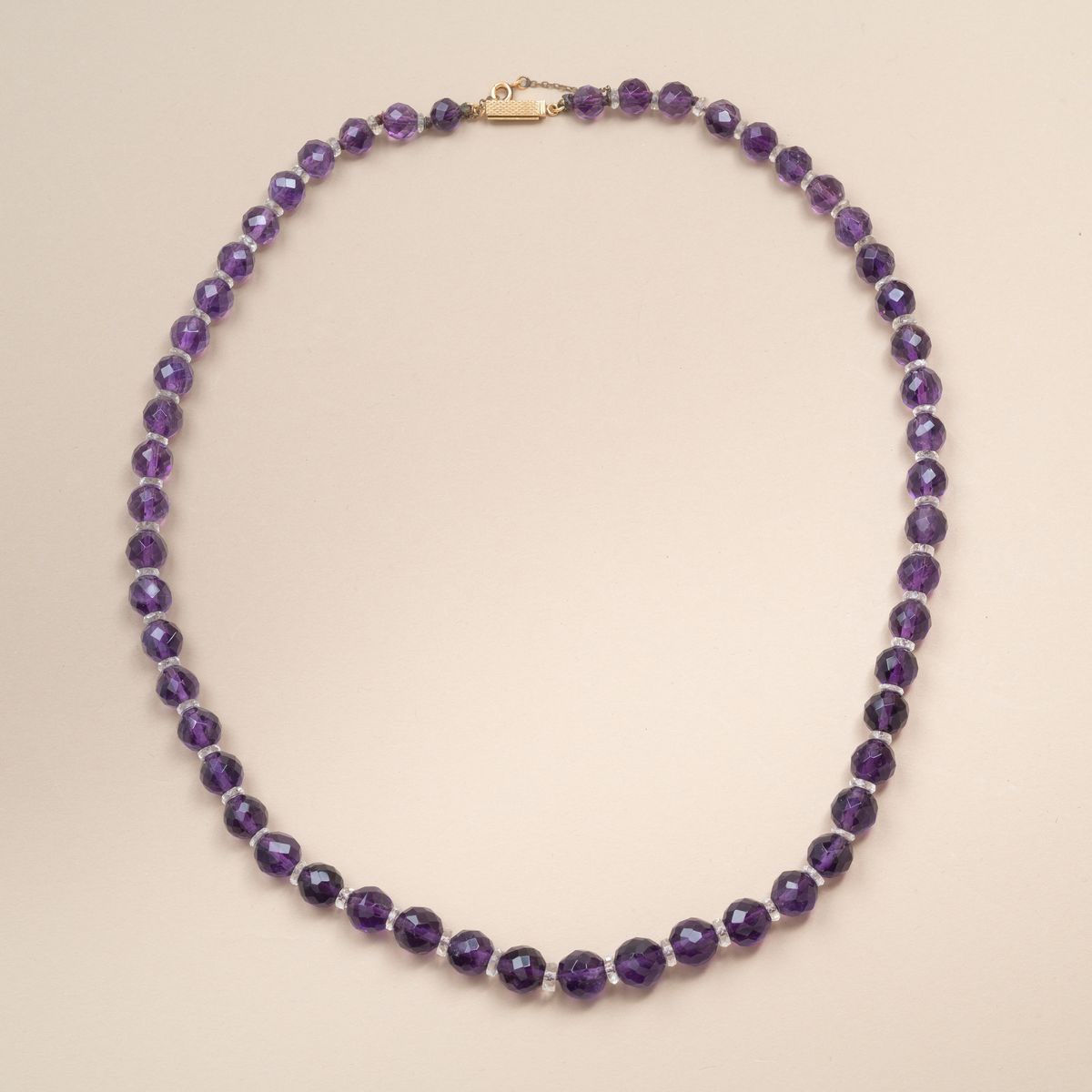 Vintage Amethyst Beads Necklace 1930