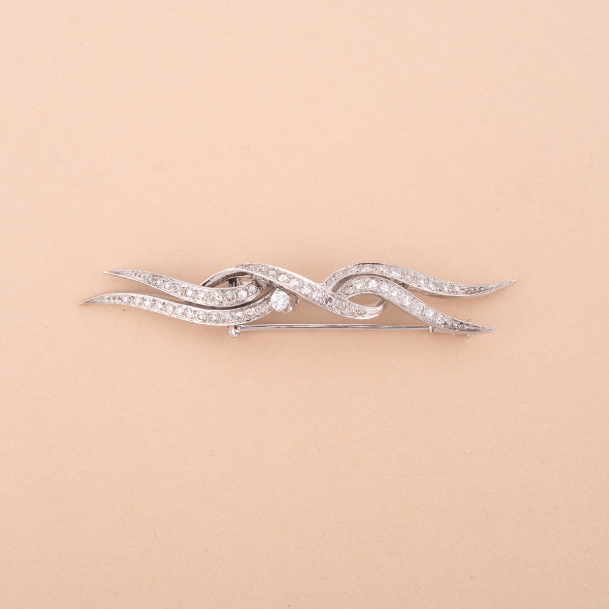Vintage Diamond Flame Brooch