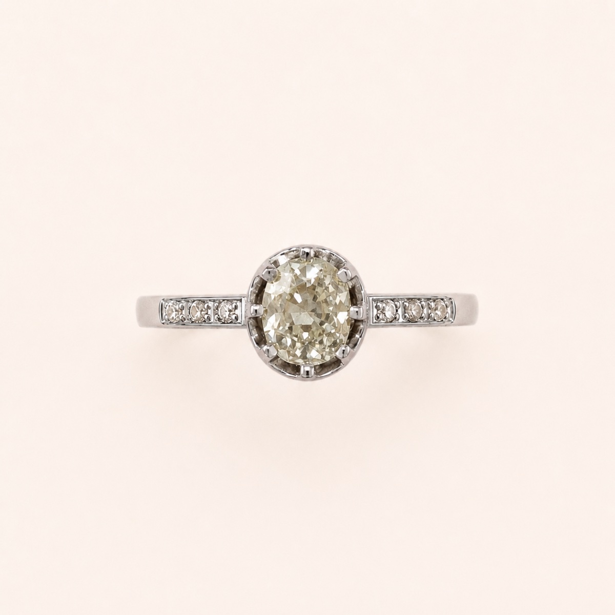 Bague Ancienne Diamant Engagement 1930