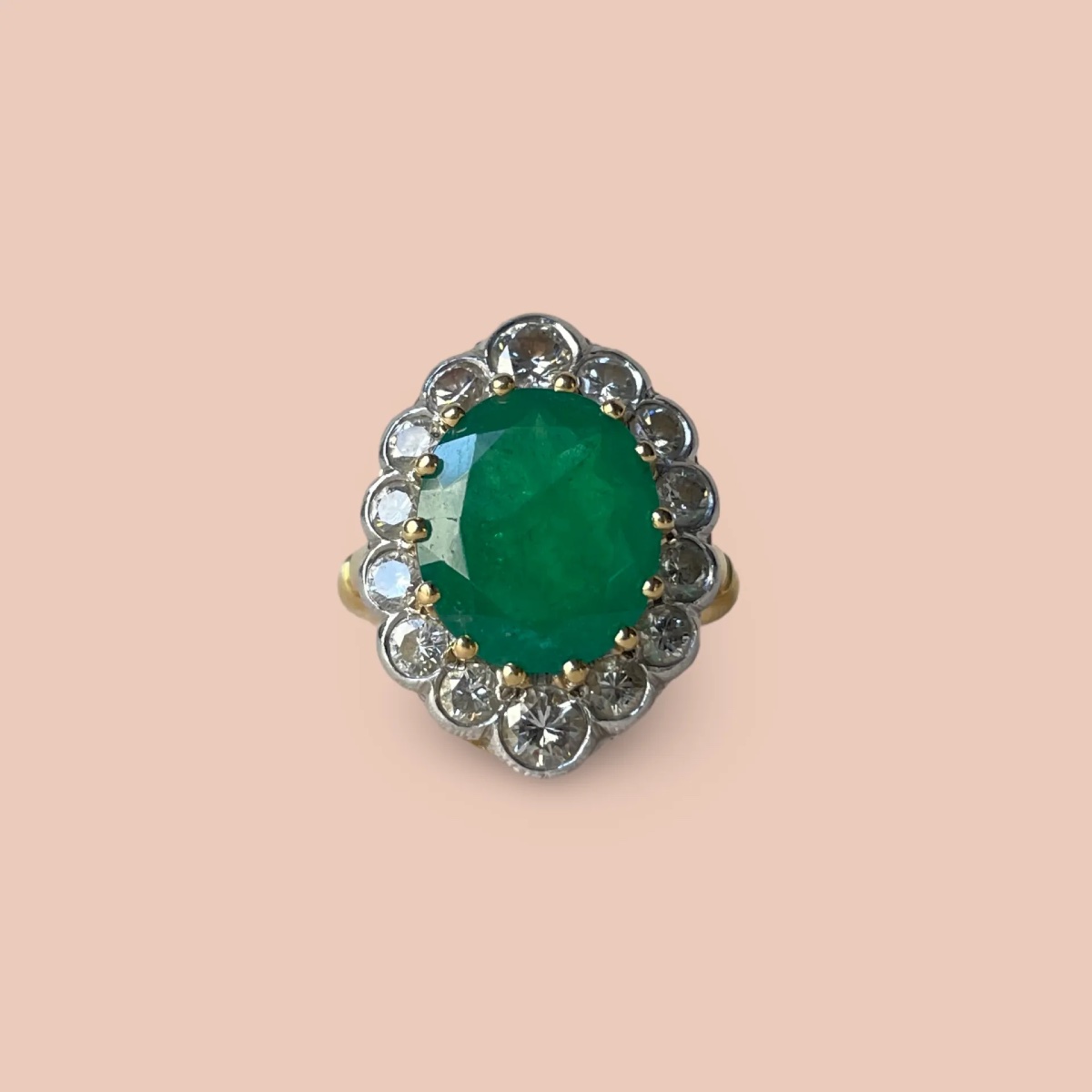 Bague Vintage Daisy Emeraude 3.50 carats