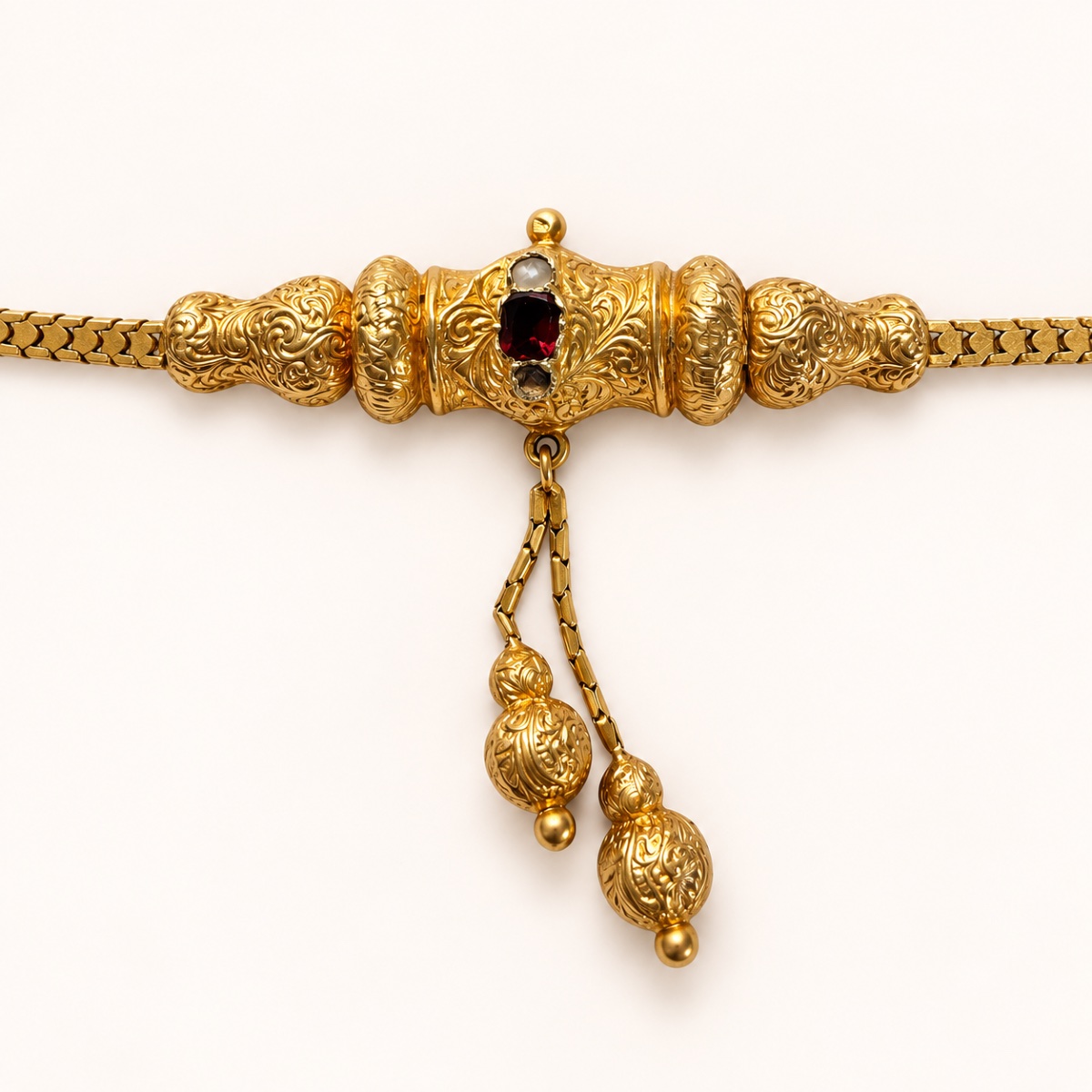 Claudine Garnet Bracelet, 19th Century Antique