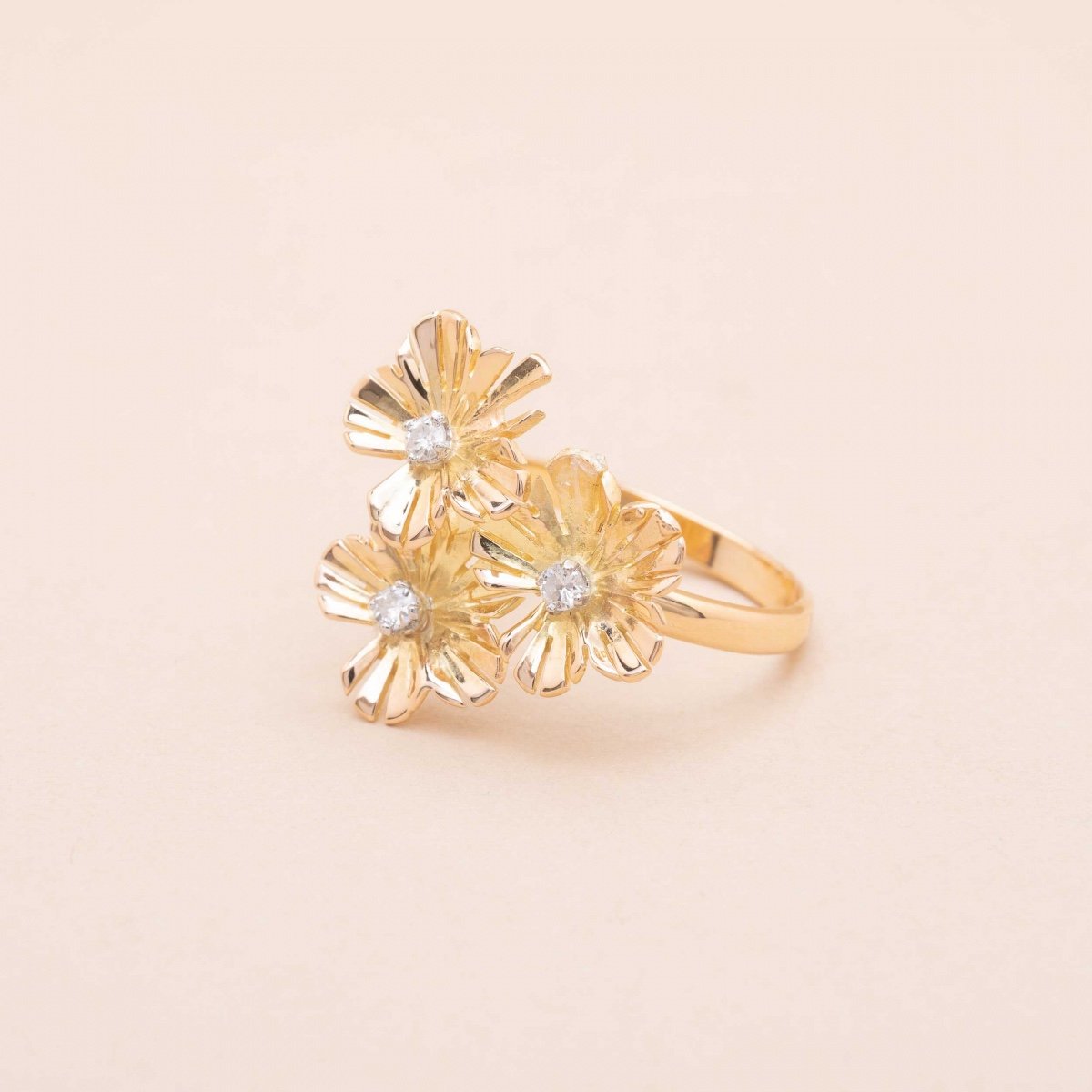 50s Gold Flowers Ring-photo-3