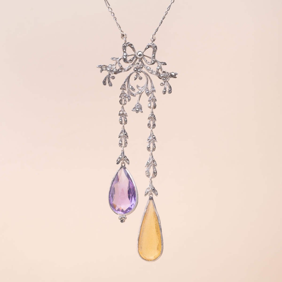 Collier Belle Epoque Négligé Citrine Améthyste