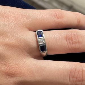 Antique Trilogy Art Deco Sapphire Diamond Ring