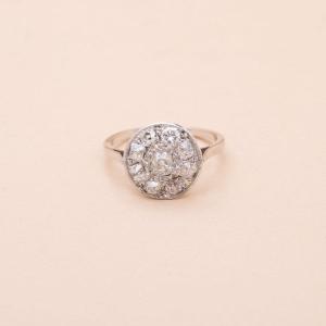 Old Target Ring 1920 1.35 Carat Old Diamonds