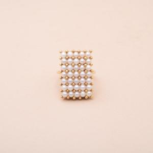 Old Checkerboard Beads Ring