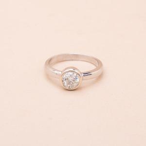 Bague Vintage Solo Diamant Certifié 0.66 Ct