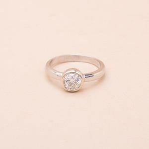 Bague Vintage Solo Diamant Certifié 0.66 Ct