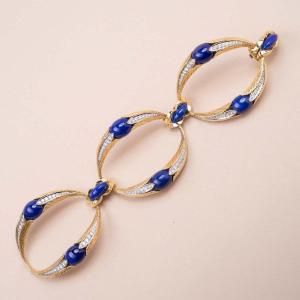 Fabergé Modernist Bracelet Yellow Gold Lapis Lazuli