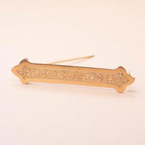 Old Oblong Rose Gold Openwork Brooch