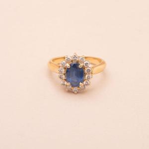 Bague Pompadour Vintage Saphir