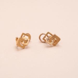 Boucles Vintage Modernistes Optical Or