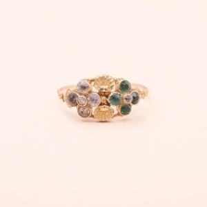 Bague Ancienne à La Française Deux Tons