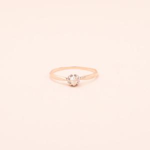 Bague Solitaire Diamant Rose Ancien