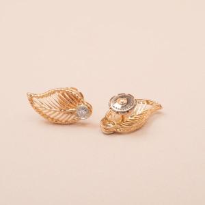 Boucles Vintage Feuilles Diamants 1950