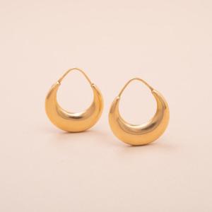 Vintage Half-moon Flat Bangle Hoop Earrings