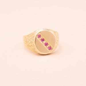 Vintage Oval Ruby Signet Ring