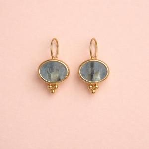 Dormeuses Or Intaille Verre Antique