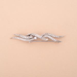 Broche Flamme Vintage Diamants