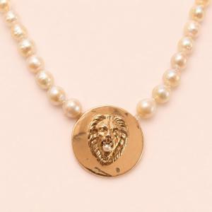 Leo Gold Pearl Necklace