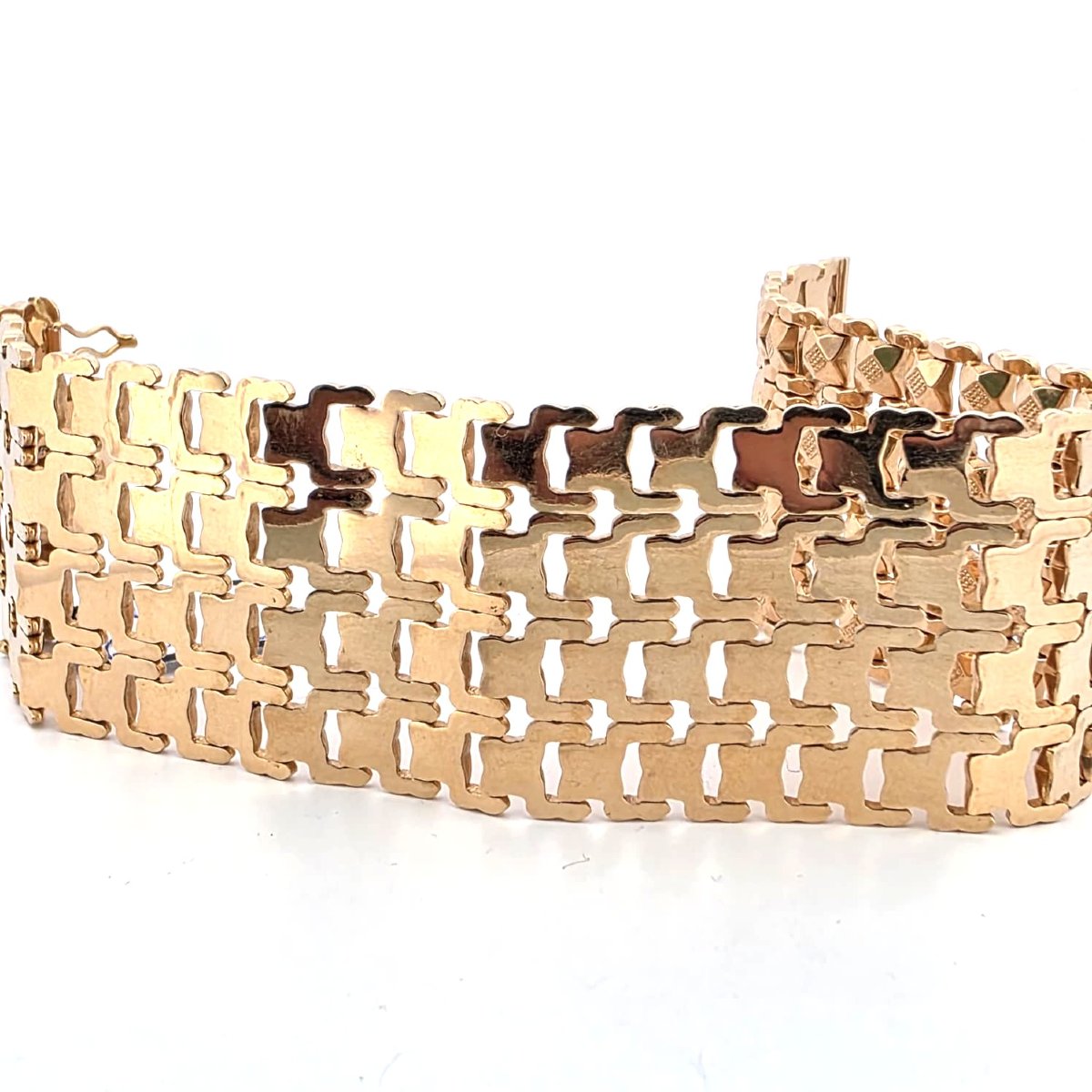 Solid And Imposing 50' 18kt Yellow Gold Bracelet-photo-2