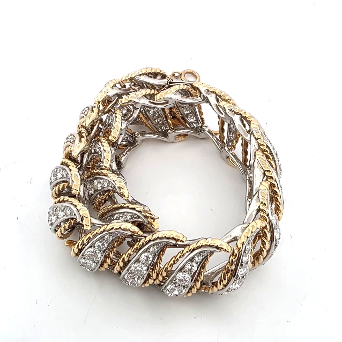 40' - 50' Platinum And Gold Diamond Bracelet-photo-1