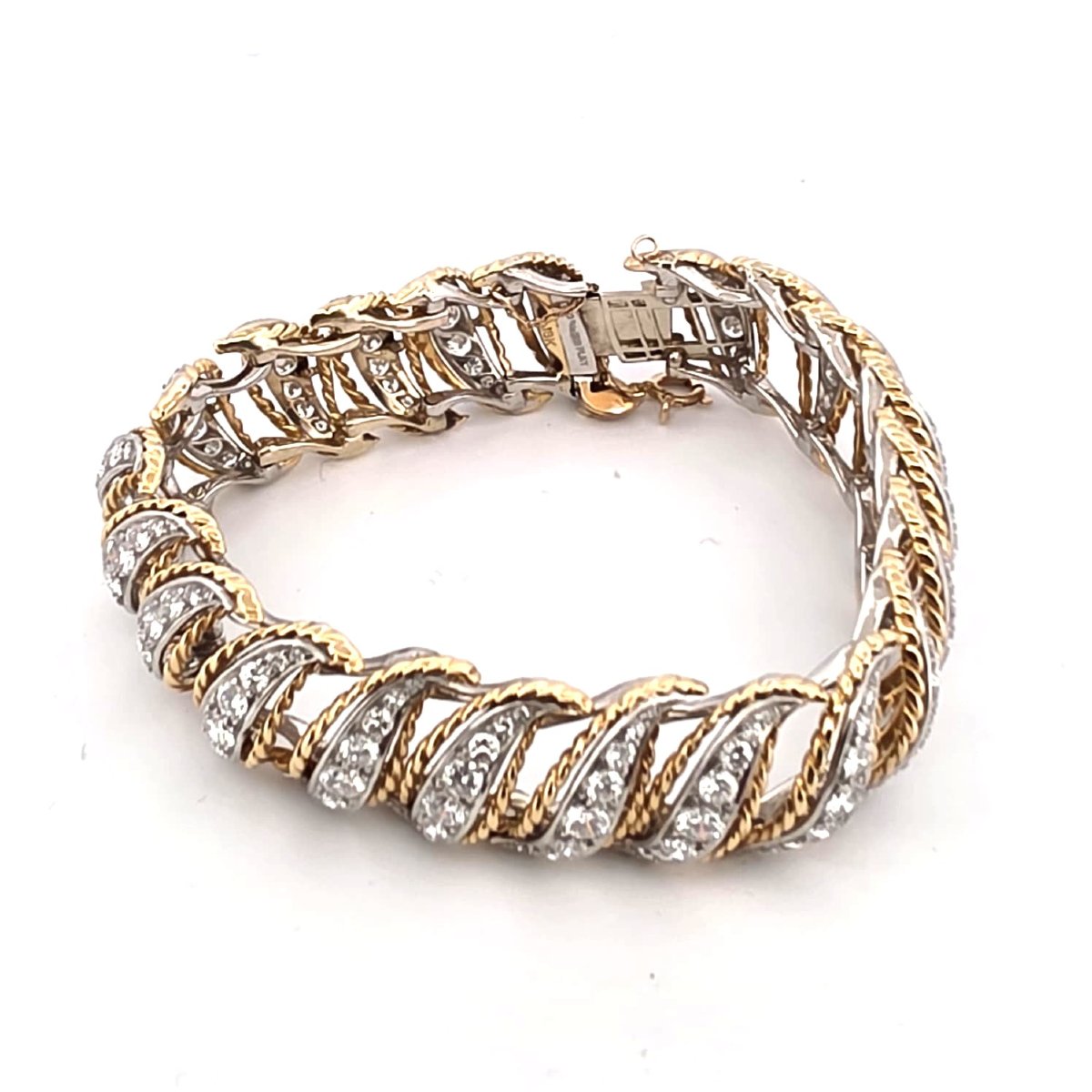 40' - 50' Platinum And Gold Diamond Bracelet-photo-6