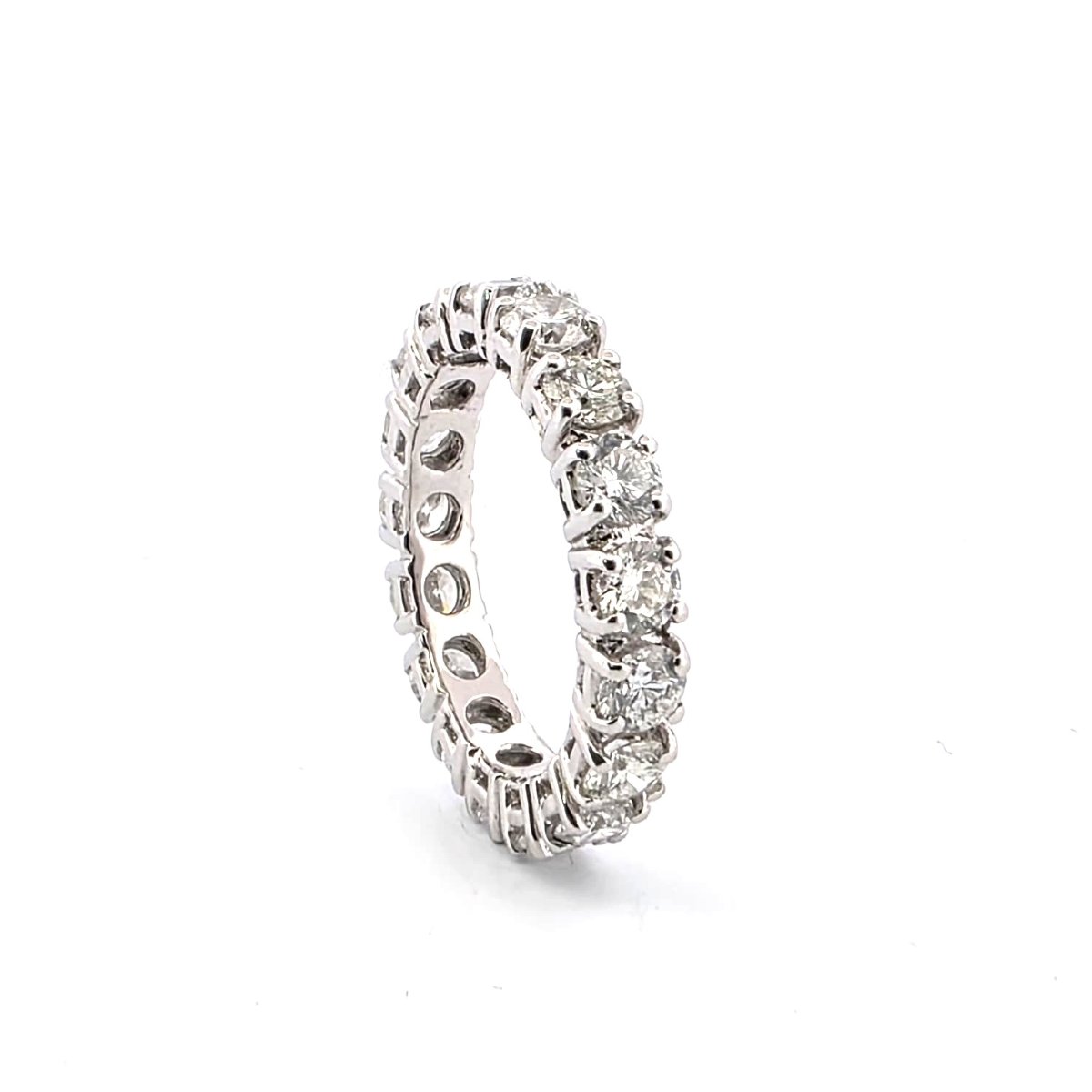 18kt White Gold Full Turn Vette Ring With Diamonds-photo-3