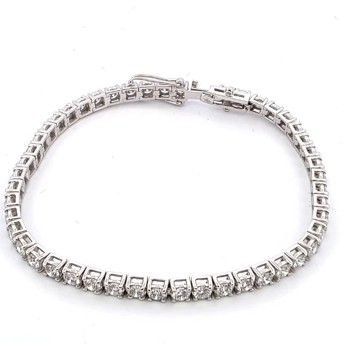 Bracelet de tennis en or blanc 18kt avec diamants de haute qualité-photo-2