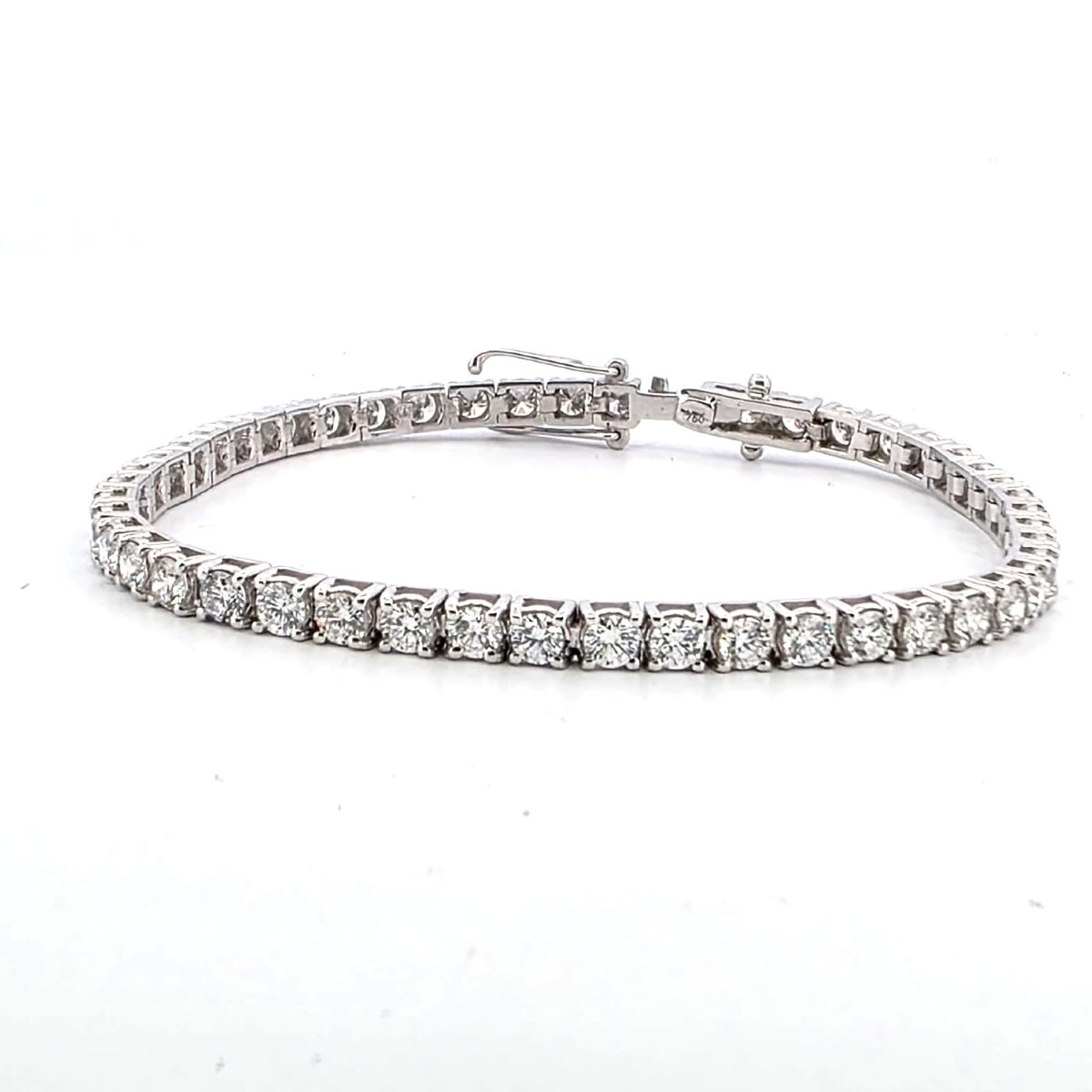 Bracelet de tennis en or blanc 18kt avec diamants de haute qualité-photo-3