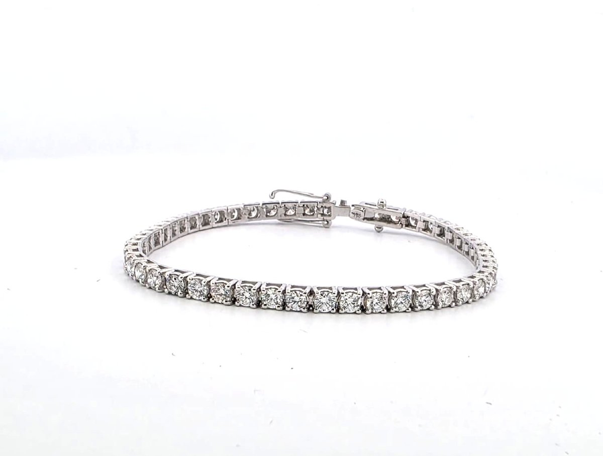 Bracelet de tennis en or blanc 18kt avec diamants de haute qualité-photo-4