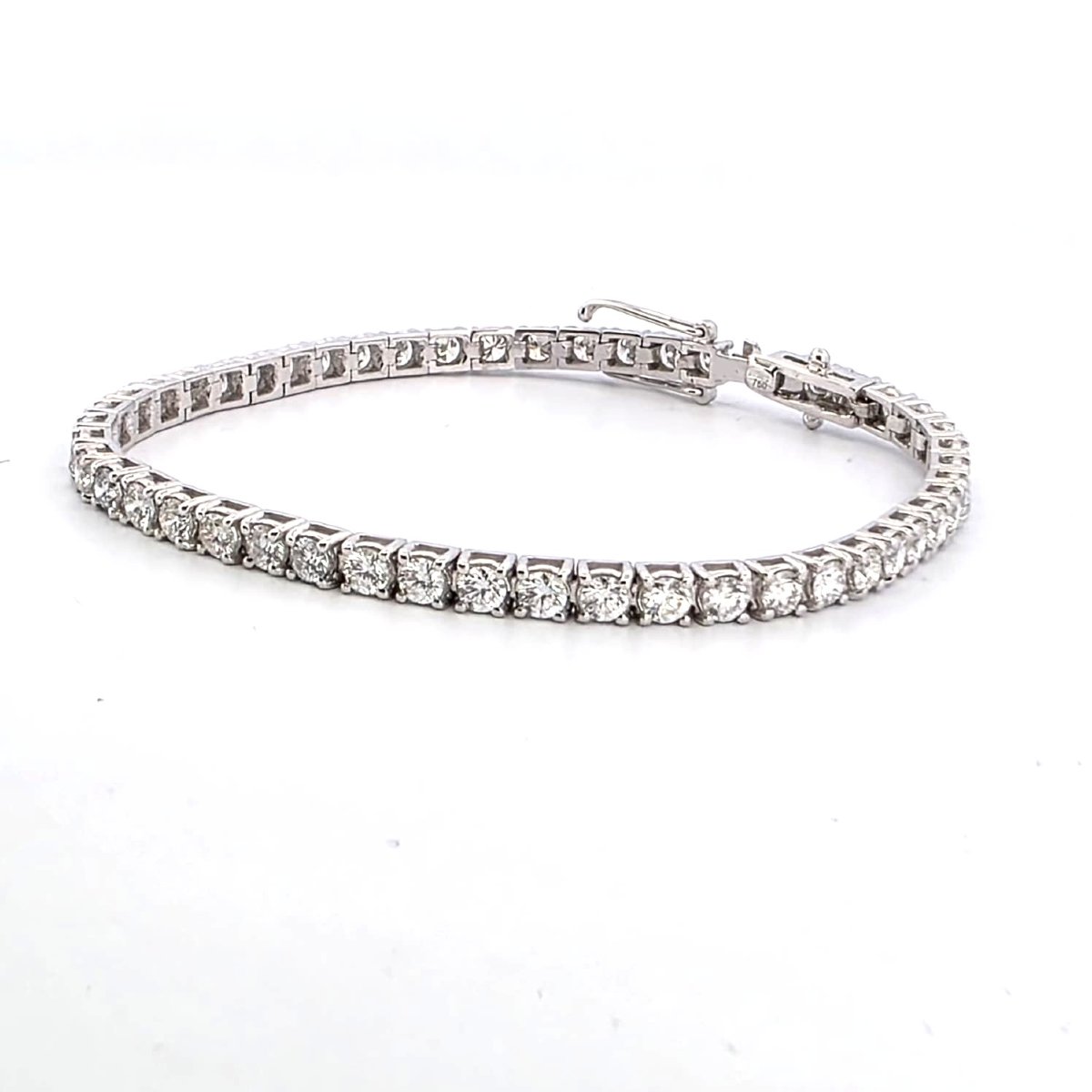 Bracelet de tennis en or blanc 18kt avec diamants de haute qualité-photo-2