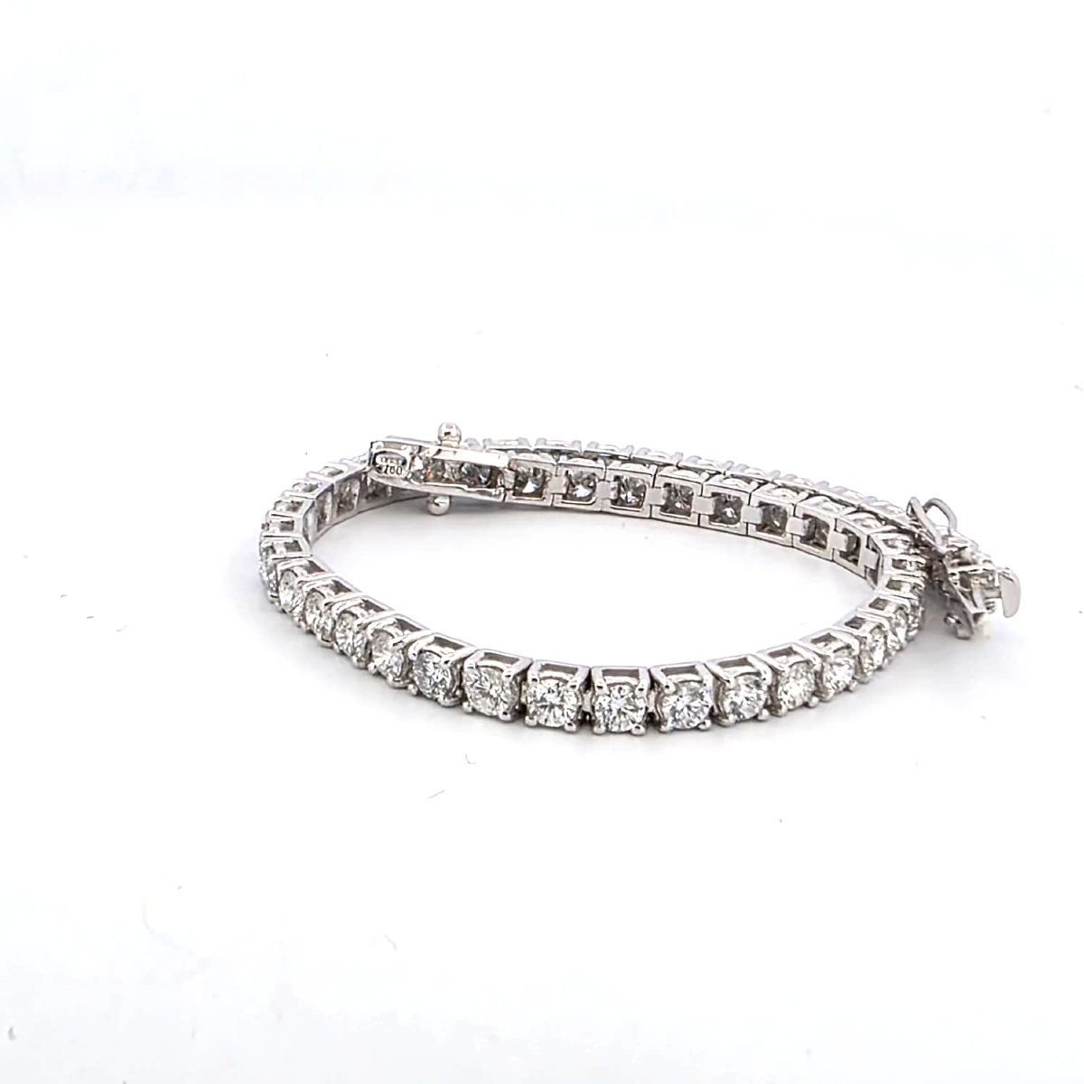 Bracelet de tennis en or blanc 18kt avec diamants de haute qualité-photo-4