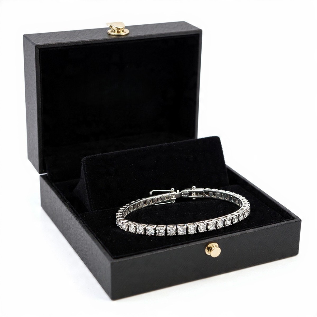 Bracelet de tennis en or blanc 18kt avec diamants de haute qualité