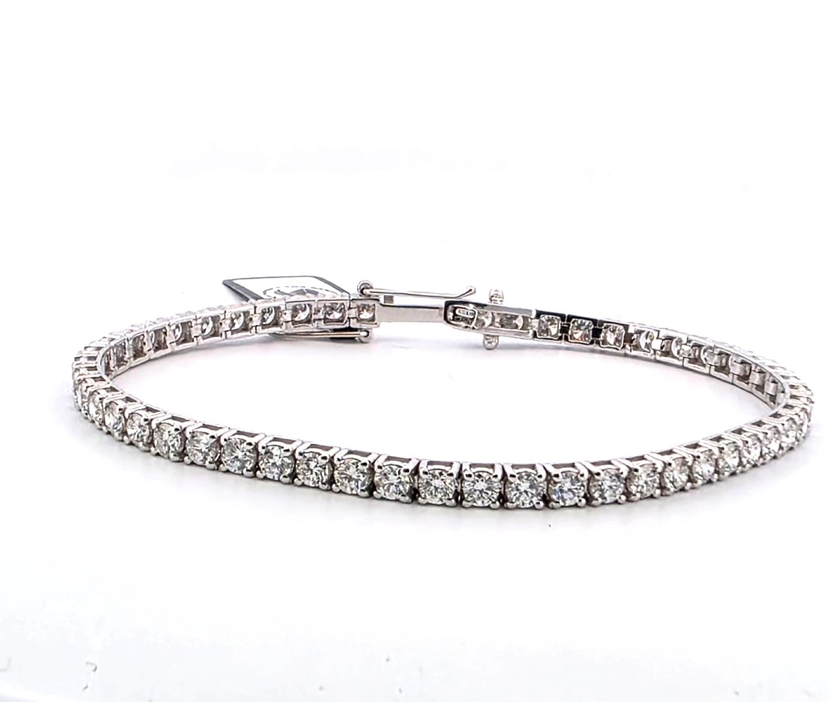 Bracelet de tennis en or blanc 18kt avec diamants de haute qualité-photo-3