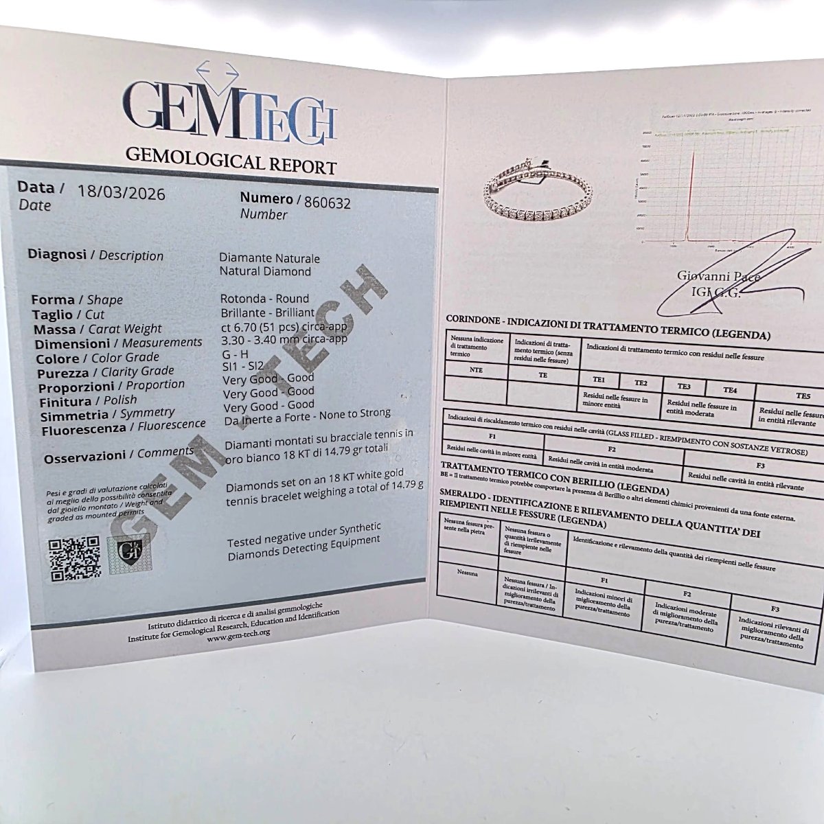 Bracelet de tennis en or blanc 18kt avec diamants de haute qualité-photo-4