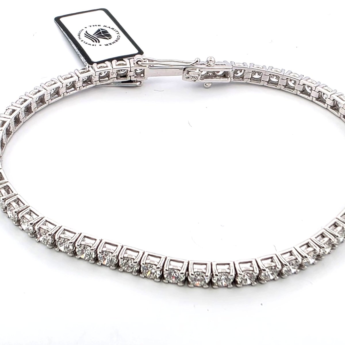 Bracelet de tennis en or blanc 18kt avec diamants de haute qualité-photo-5