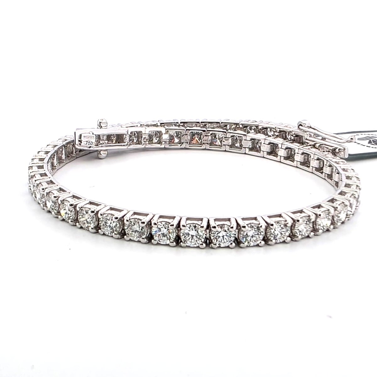 Bracelet de tennis en or blanc 18kt avec diamants de haute qualité-photo-7