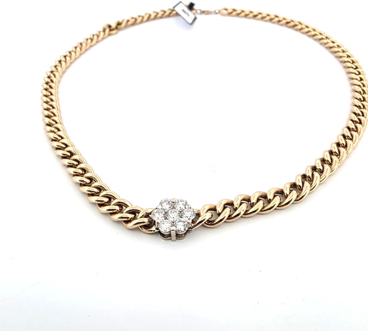 18kt Yellow Gold Necklace With Diamonds-photo-2