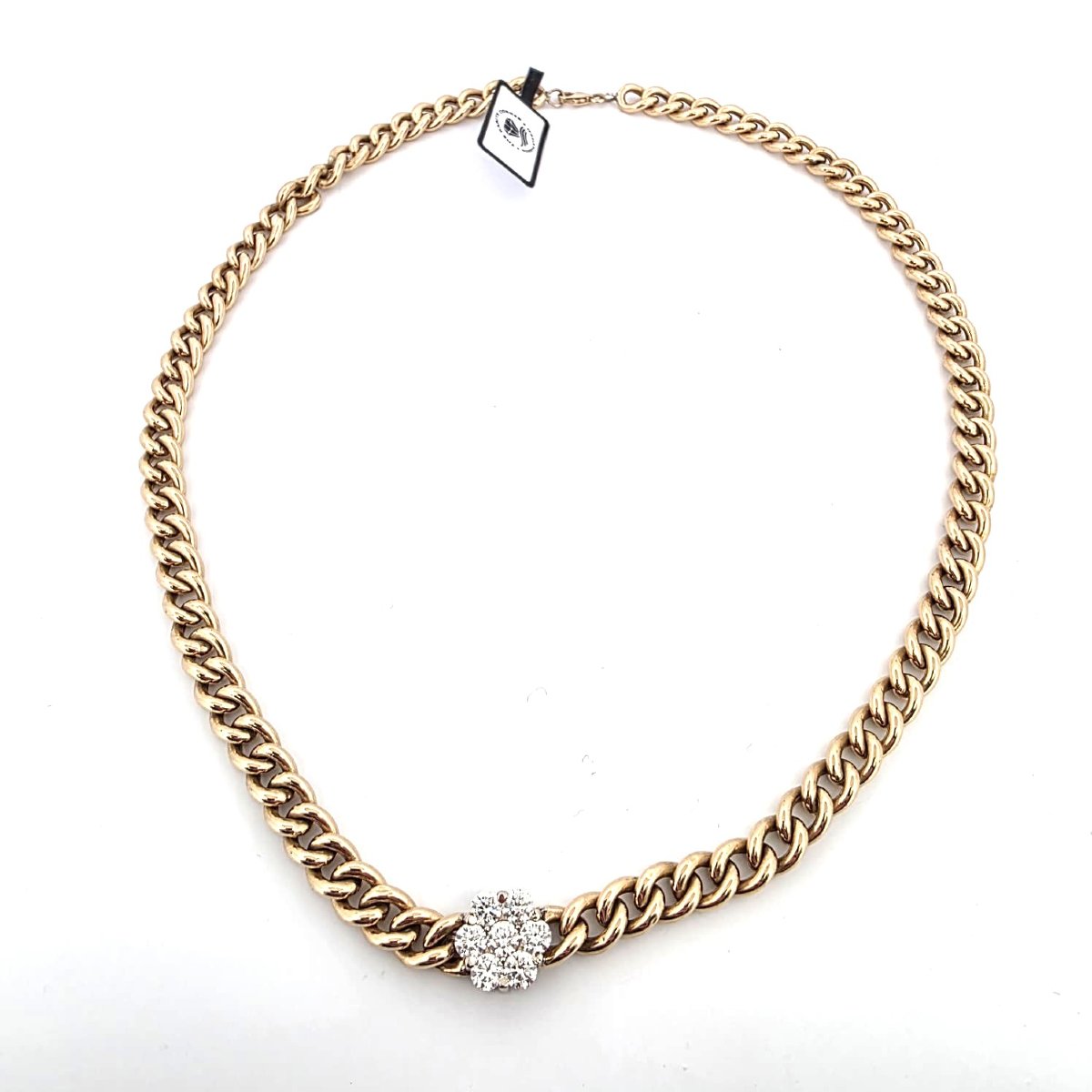 18kt Yellow Gold Necklace With Diamonds-photo-8