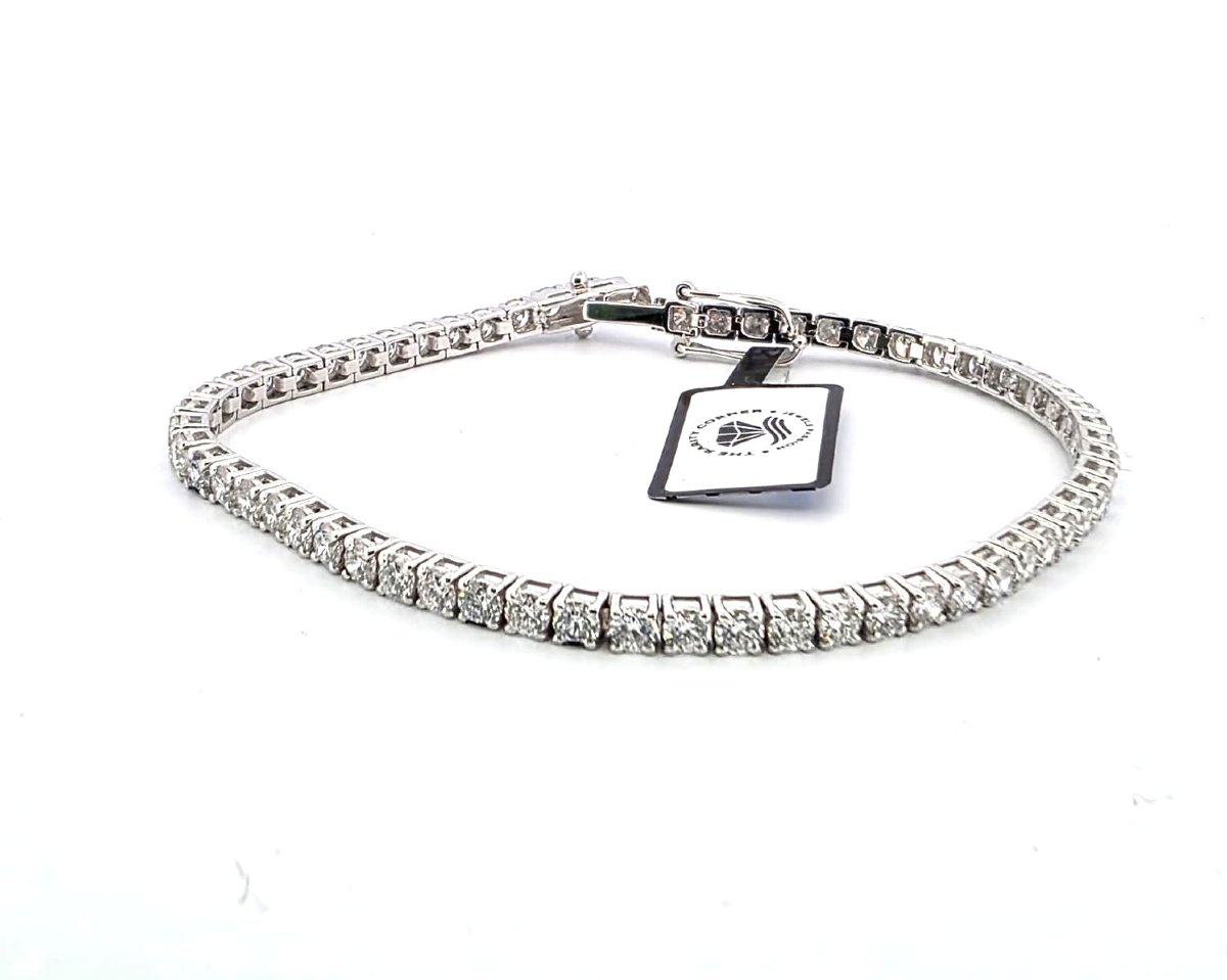 Bracelet de tennis en or blanc 18kt avec diamants de haute qualité-photo-8