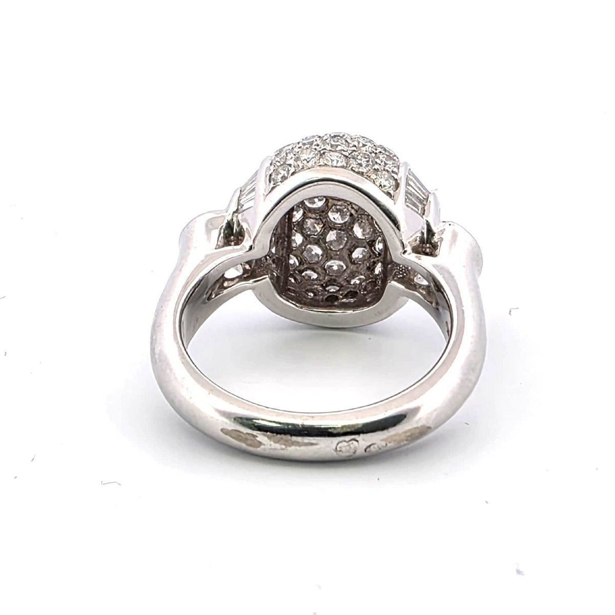 Bague massif en or blanc 18kt avec diamants-photo-4