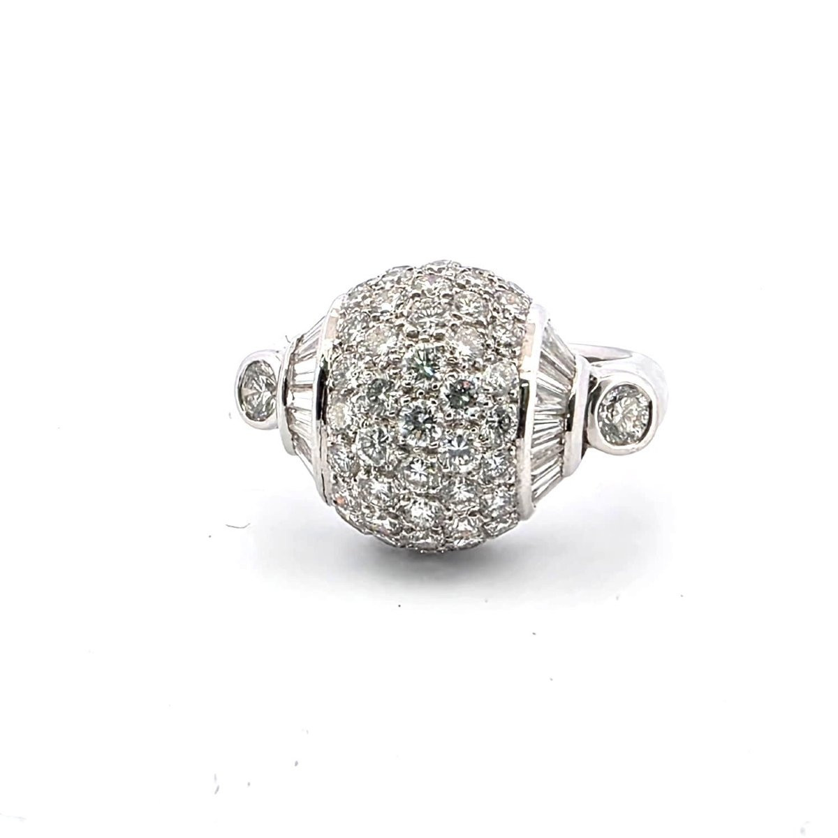 Bague massif en or blanc 18kt avec diamants-photo-7