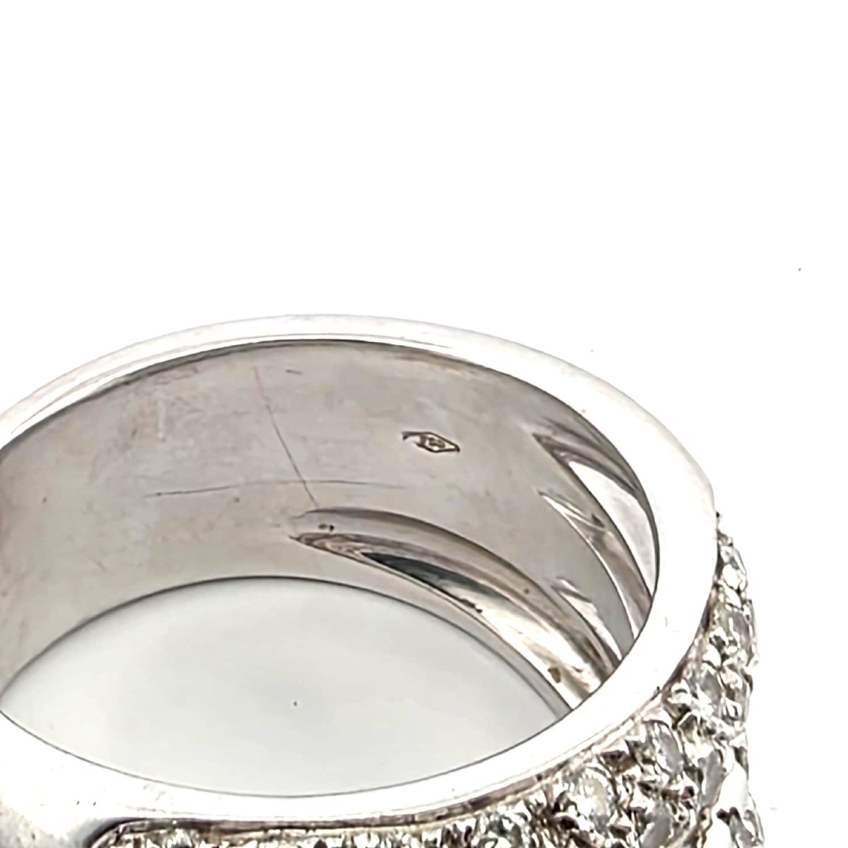 Superbe bague en or blanc massif 18kt avec diamants-photo-3